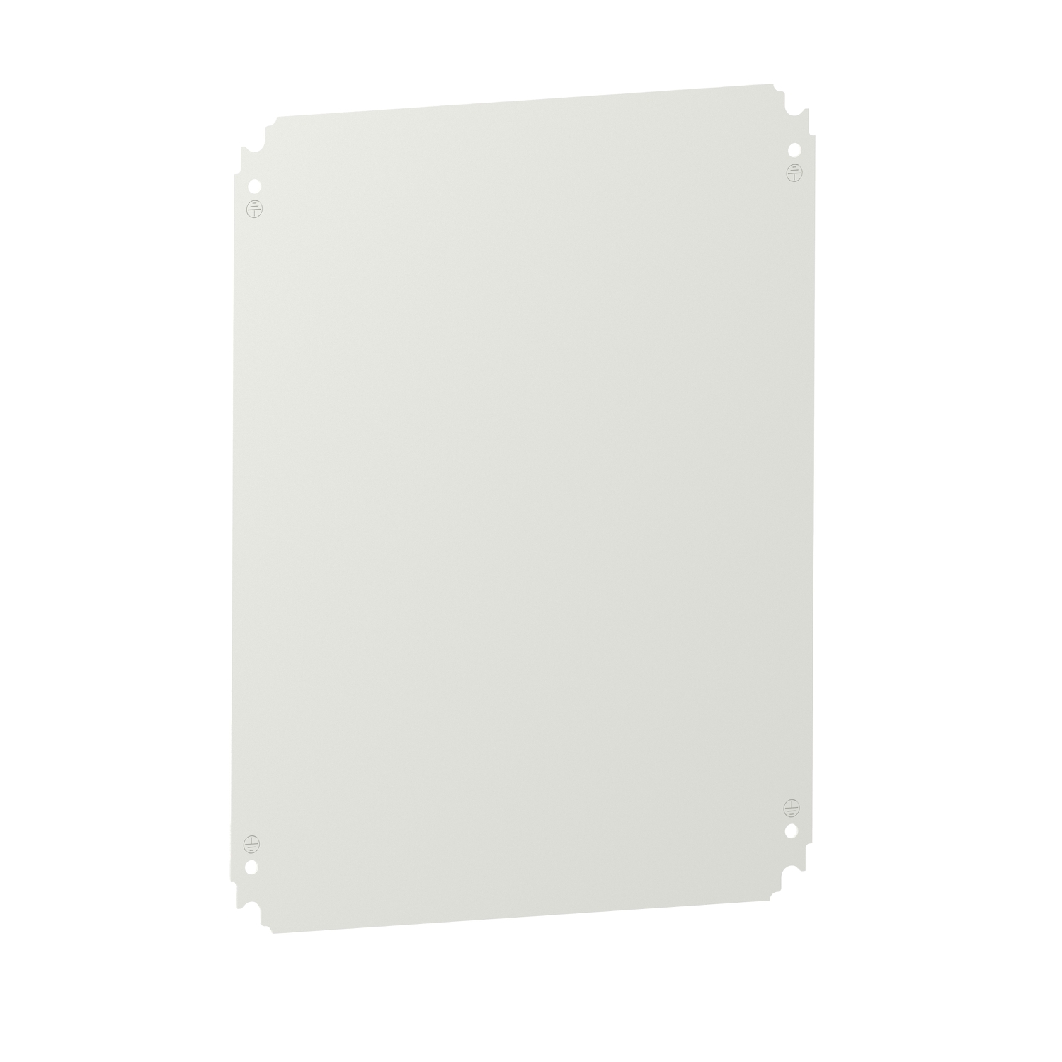 NSYMM54WH Plain Mounting Plate, Galvanized Steel, White