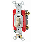 1221-2GL Extra Heavy Duty Tamper Resistant AC Quiet Toggle Switch, 120/277 V AC, 20 A, 1/2 hp Power Rating