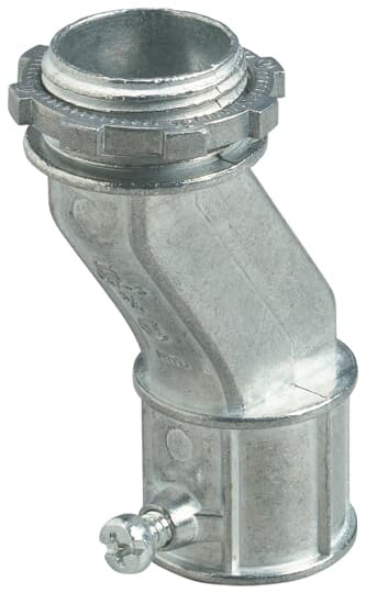 TO-222 Steel City Offset Set Screw Connector, 3/4 in Trade, For Use With EMT Conduits, Die Cast Zinc