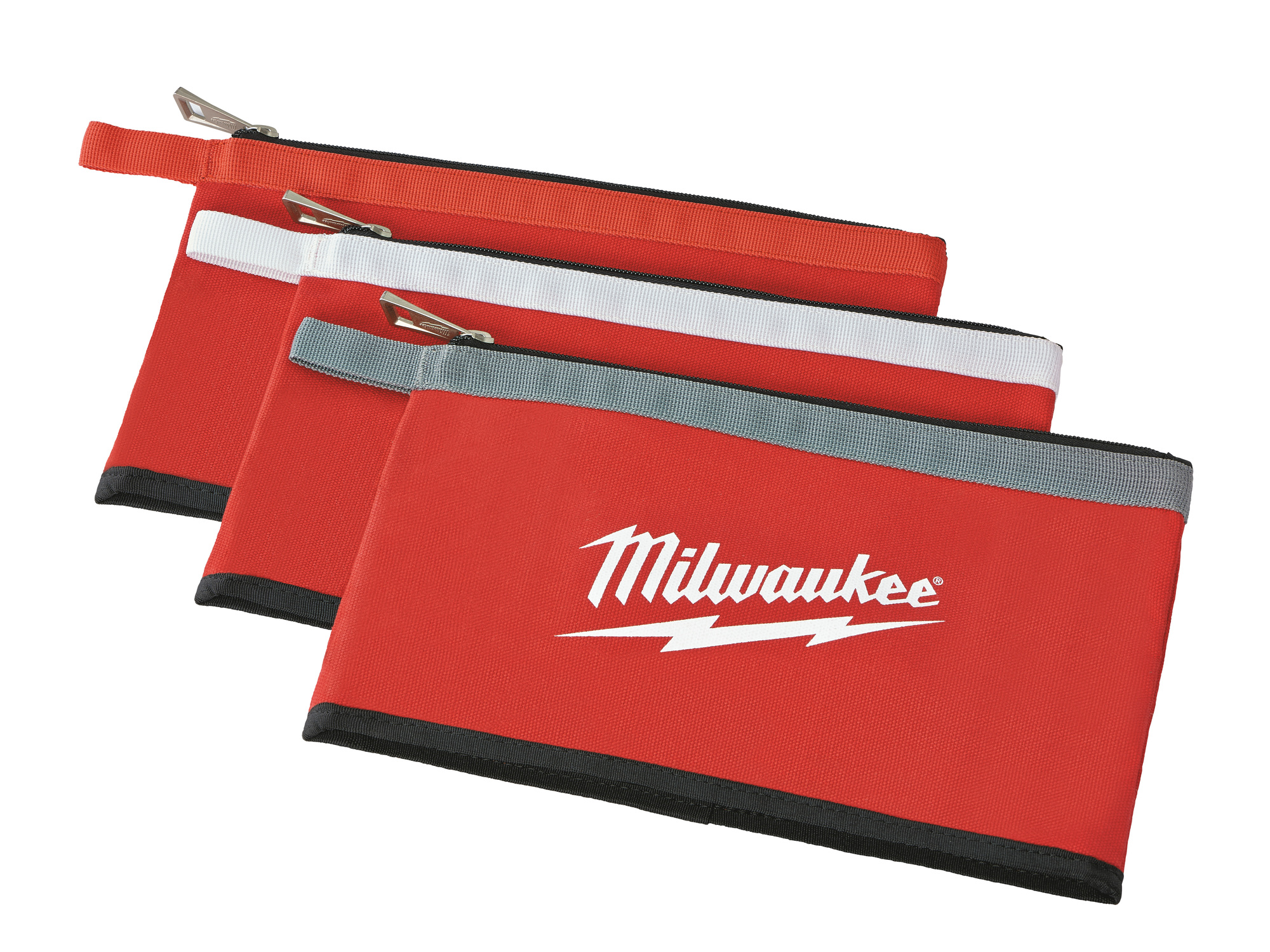 48-22-8193 Heavy Duty Zipper Pouch, #10 Canvas, Black/Red
