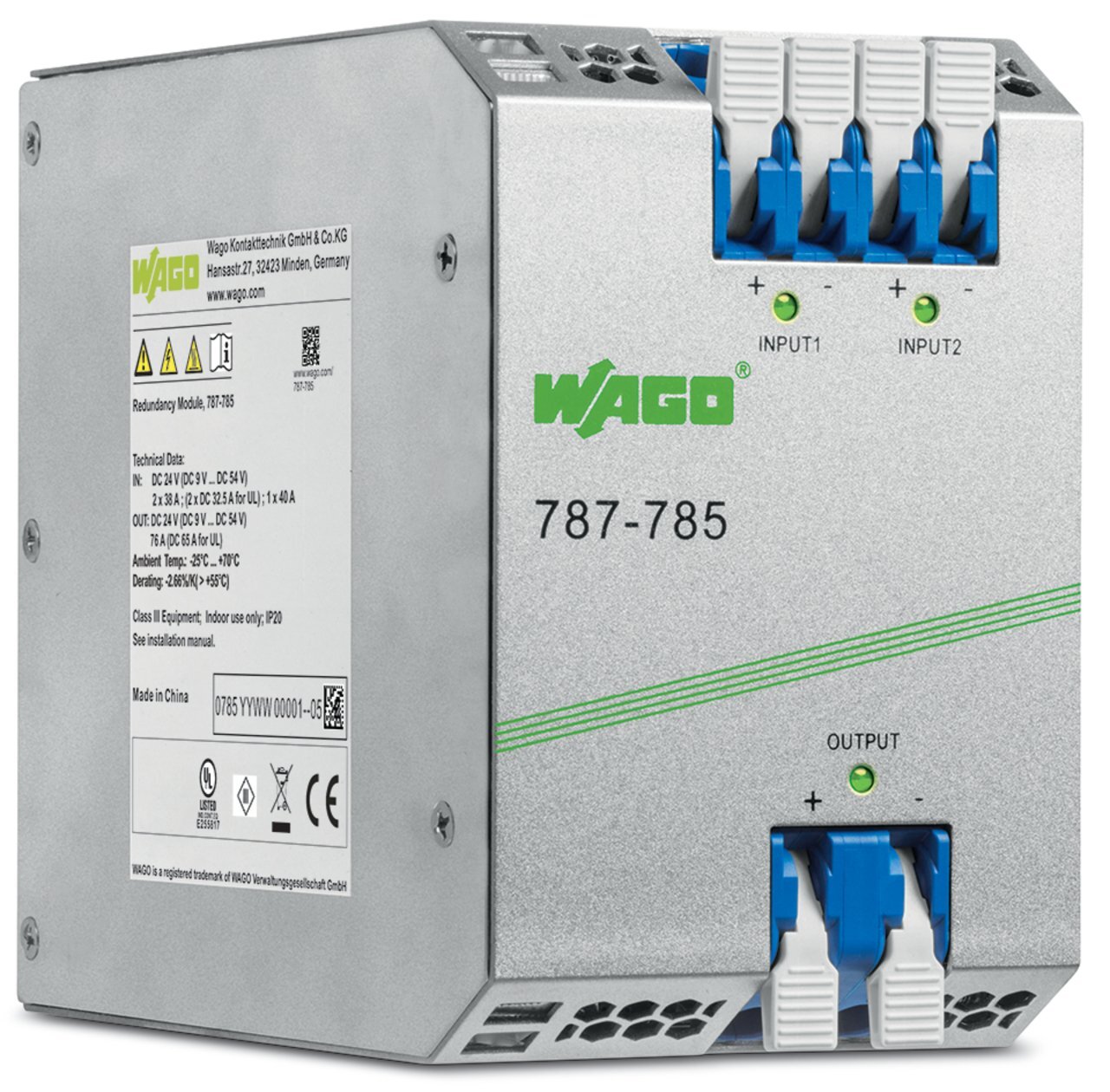 787-785 787 Redundancy Module, 24 V DC Input, 24 V DC Output, ≤ 40 A Input, 40 A Outpu