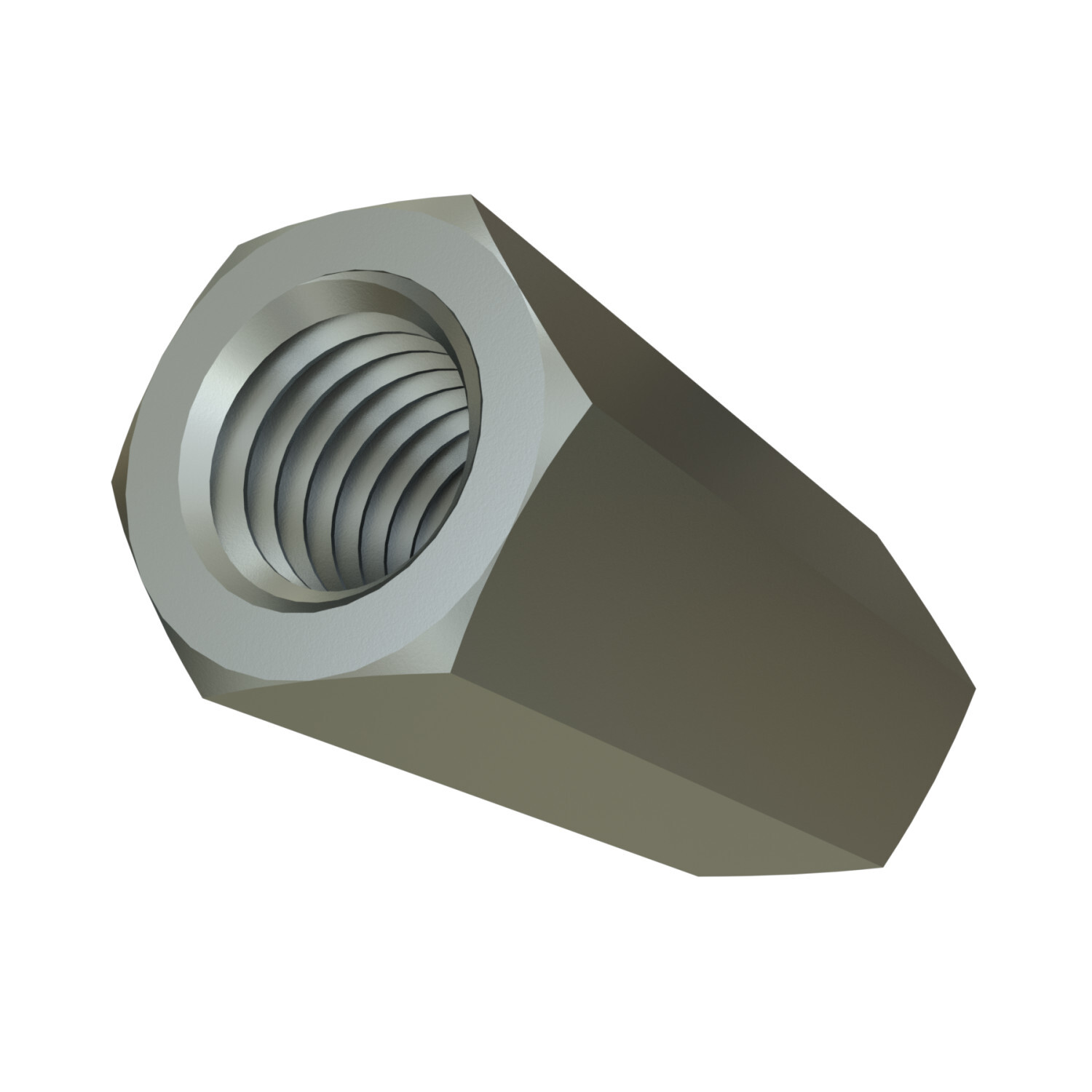 HRCN025-EG Threaded Rod Coupling, 1/4-20 UNC Thread, Steel, Electro-Galvanized