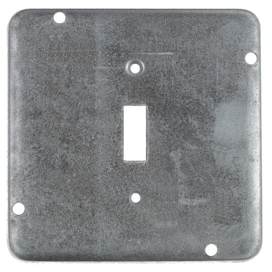 RSL-9 Steel City Outlet Box Cover, 4-11/16 in L x 4-11/16 in W x 1/2 in D, Steel