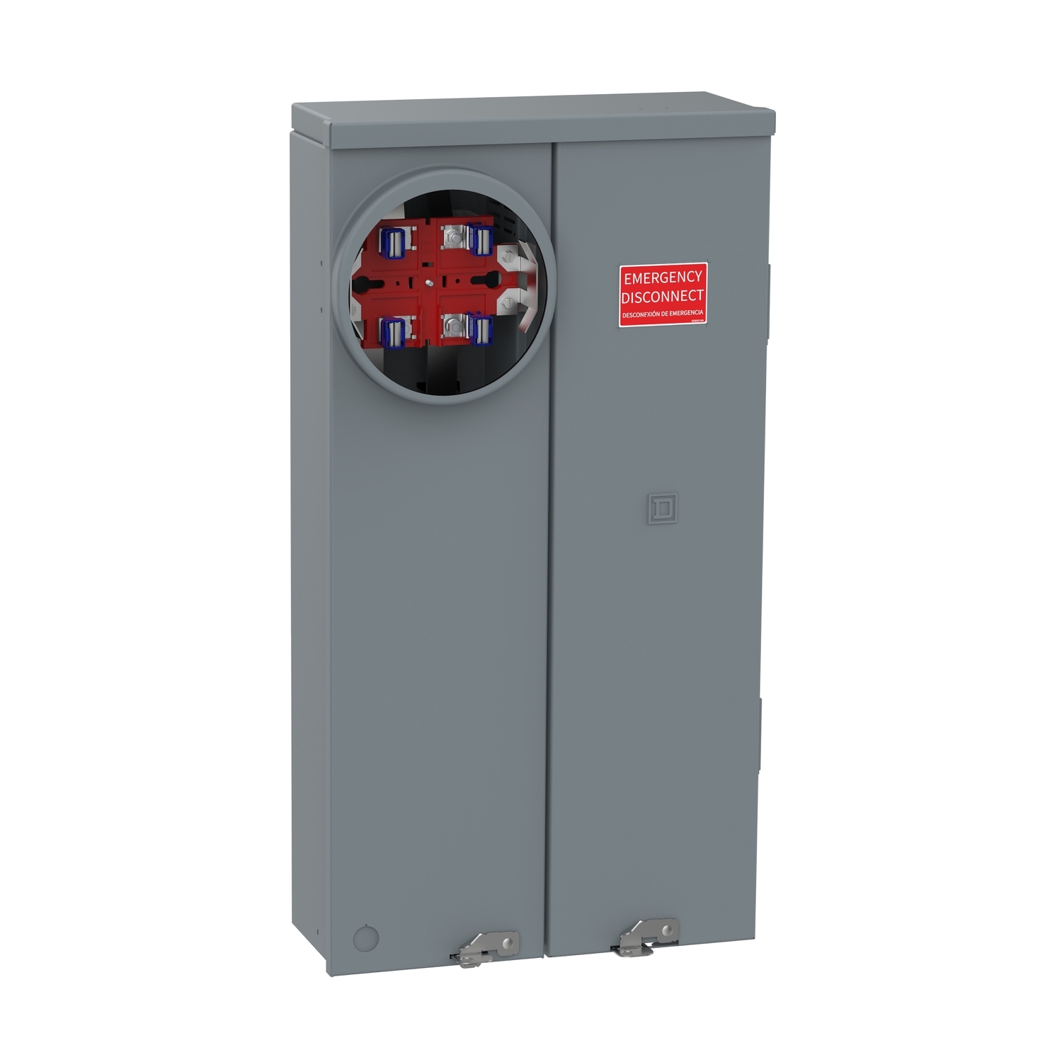 Meter main, Homeline, CSED, ringless, underground, 4 space, 8 circuit, 125A, surface,  solar ready, no bypass