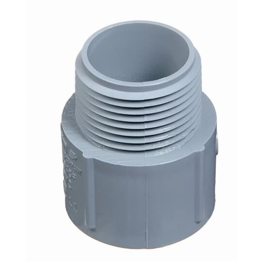 E943K-CAR Carlon Non-Metallic Straight Conduit Adapter, 2-1/2 in, Male x Socket Thread, PVC