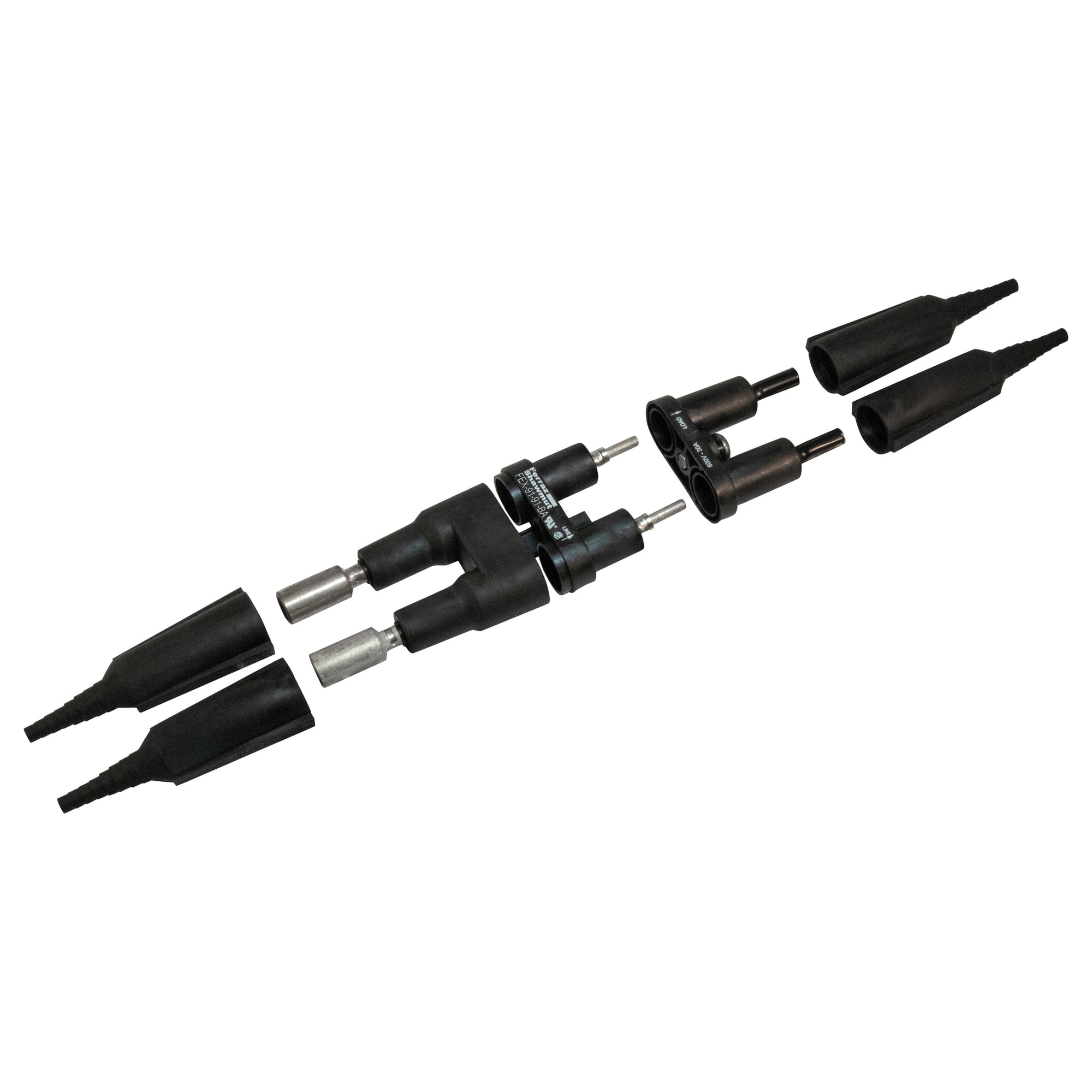 FEX-91-91-BA FEX Breakaway Fuse Holder With FSB2 Insulated Boot, 600 V AC/DC, 30 A, 12 to 2 AWG Wire, 2 Poles