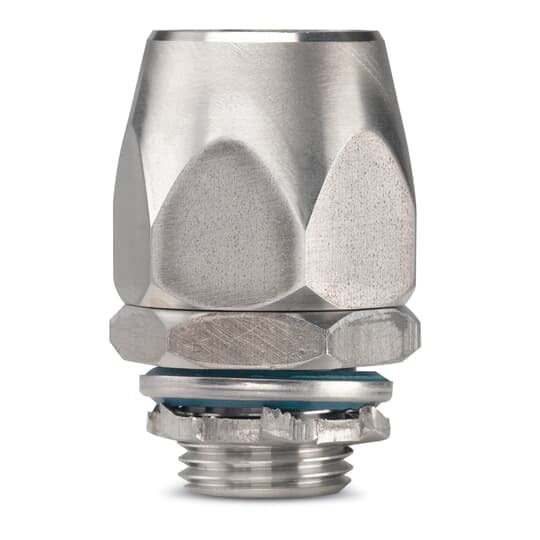 6303SST T&B Straight Conduit Connector With Santoprene Sealing Gasket, Stainless Steel Retaining Ring, 3/4 in Trade, Stainless Steel, Electro-Zinc Plated