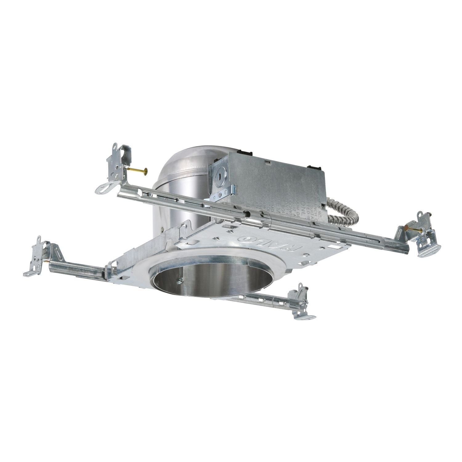 H25ICAT Halo H5 Series New Construction Line Voltage Shallow Recessed Lighting Housing, Incandescent Lamp, 120 V AC, 5-3/4 in Ceiling Opening, Aluminum Housing