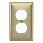 Hubbell Wiring Device Kellems, Wallplates and Boxes, Metallic Plates, 1-Gang, 1) Duplex Opening, Standard Size, Brass