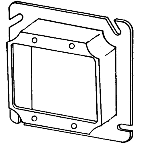 8486 2-Device Raised Electrical Box Cover, 4-11/16 in L x 4-11/16 in W x 3/4 in D, Steel