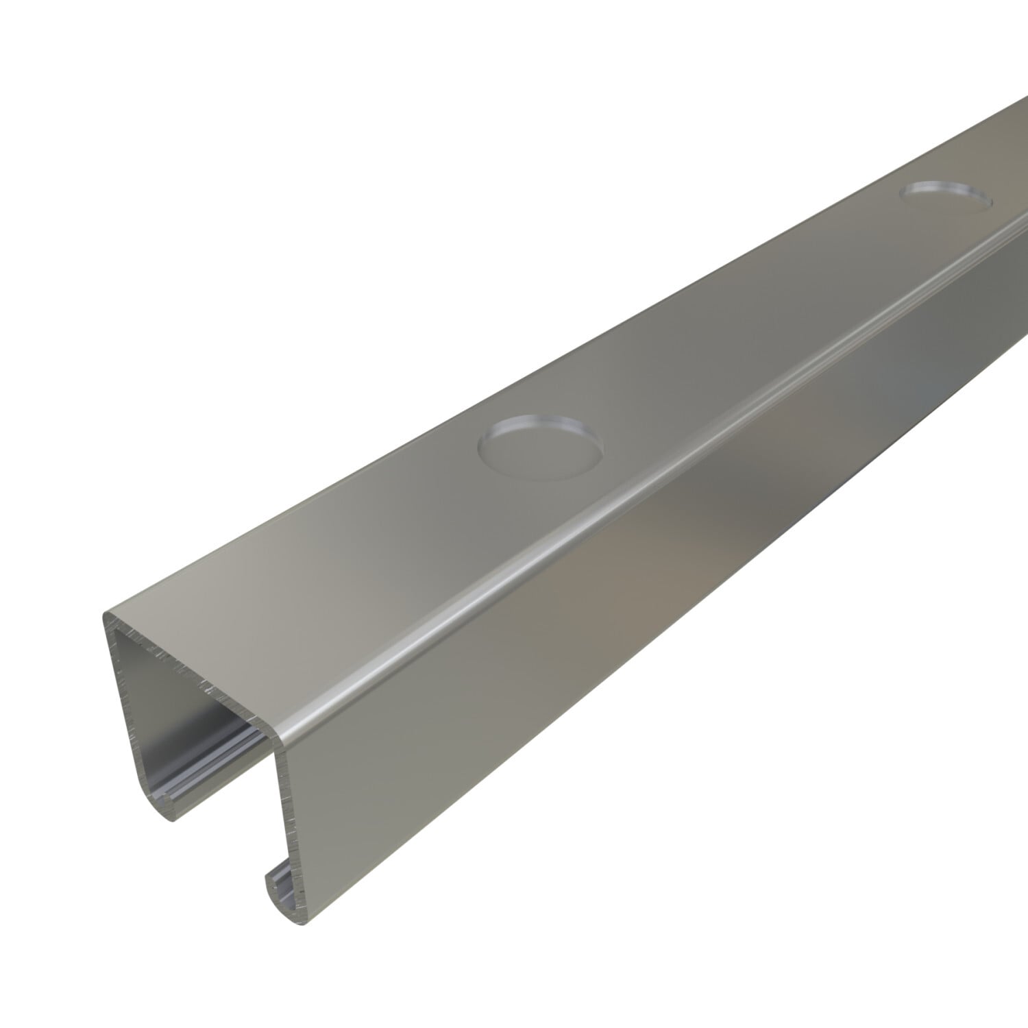 P1000KO-20PG P1000 Channel, 20 ft L 1-5/8 in W 1-5/8 in D 12 ga THK, Low Carbon Steel, Pre-Galvanized Zinc, Domestic