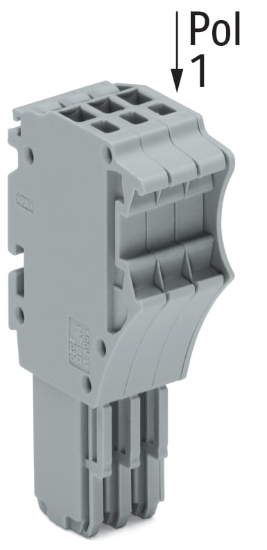 2020-103 Operating Tool 1-Conductor Female Connector, 500 V, 13.5 A, 24 to 16 AWG Wire, 3 Poles