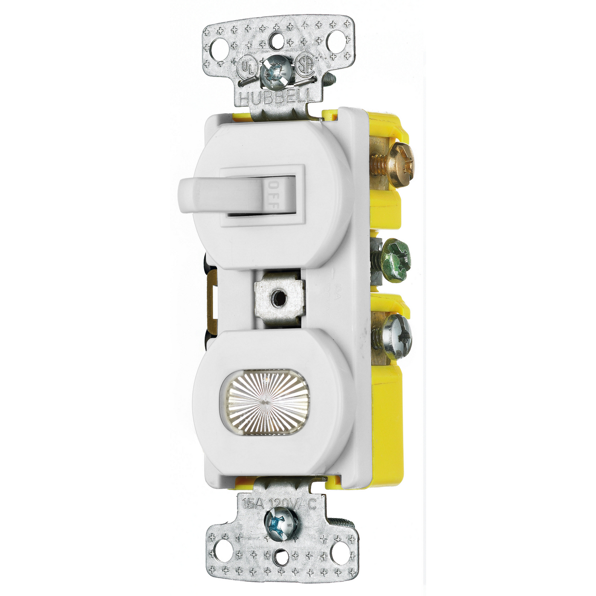 RC309W 3-Way Combination Toggle Switch, 120 V AC, 15 A, 1800 W