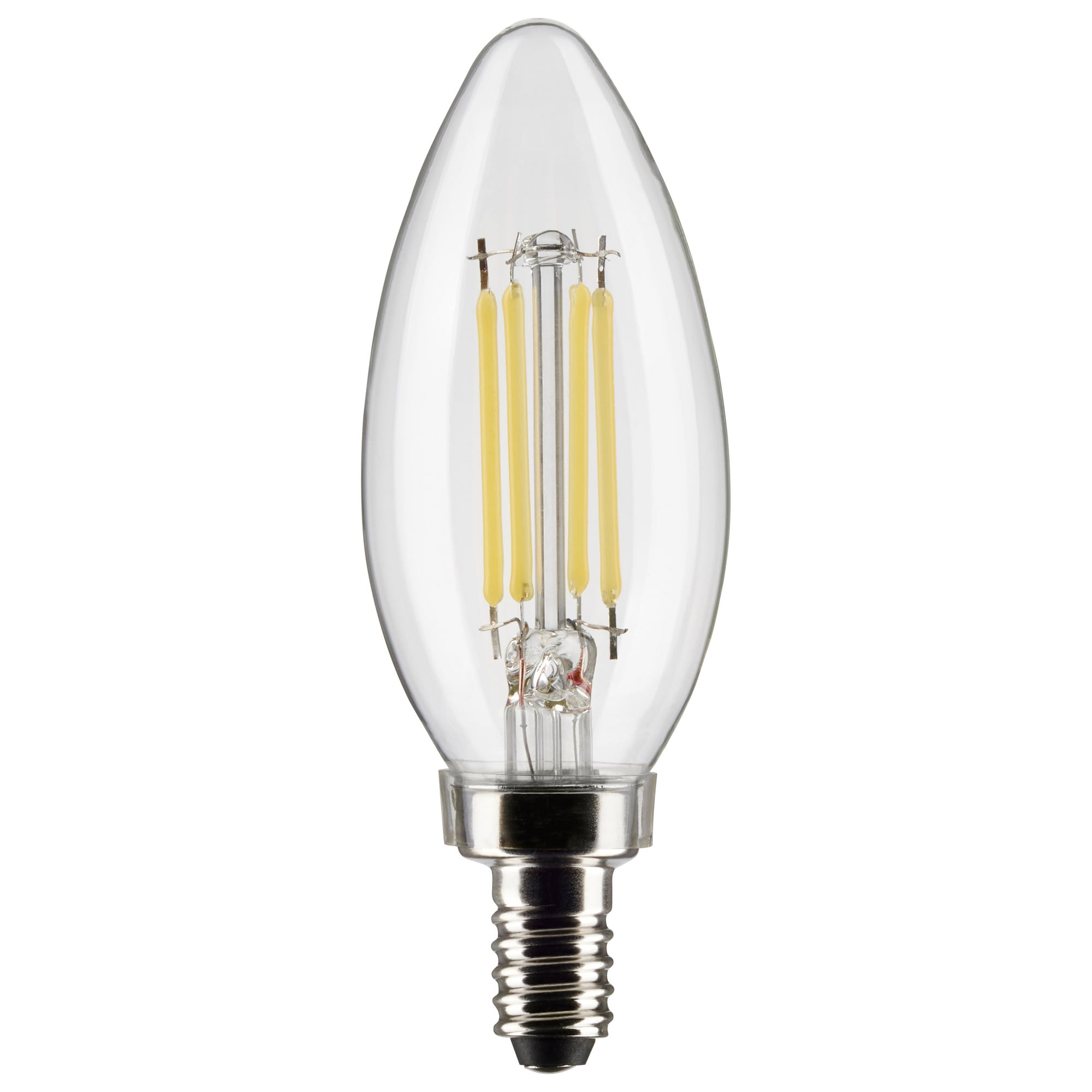 S21276 Filament Bulb, 5.5 W, 60 W Incandescent Equivalent, E12 Lamp Base, B11 Shape, 500 Lumens
