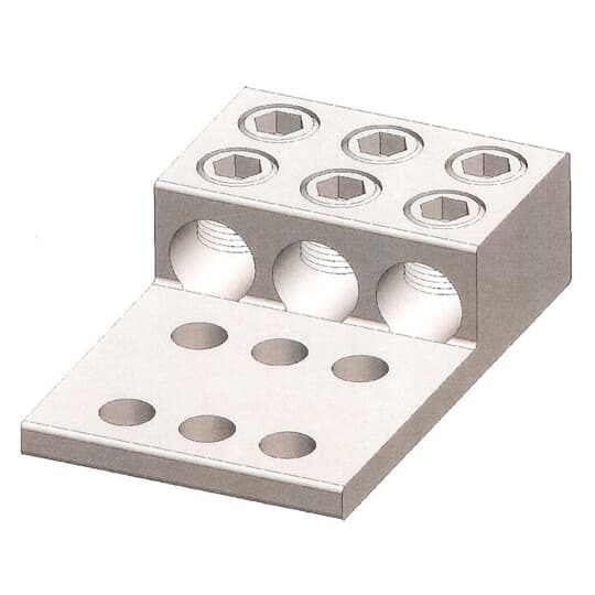 ADR80-32 Blackburn Type ADR-ALCUL Dual Rated Mechanical Connector, 300 to 800 kcmil Aluminum/Copper Conductor, 1/2 in Stud, 2 Bolt Holes, Aluminum