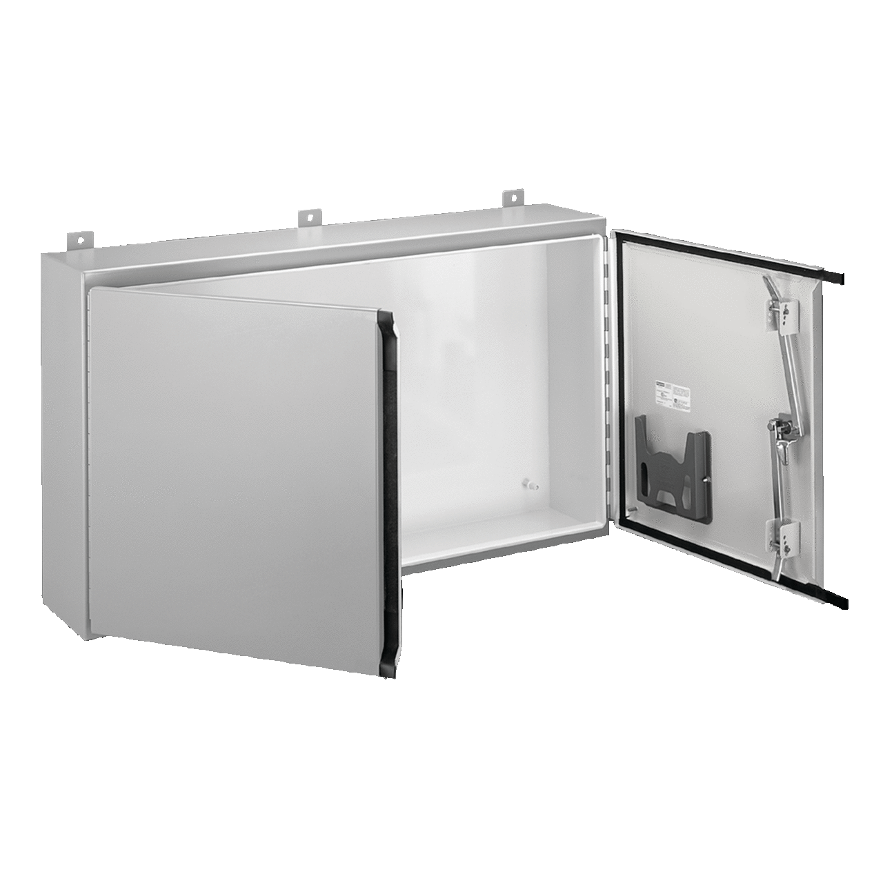 A484812WFLP A12 2-Door Enclosure With Handle, 48 in L x 48 in W x 12 in D, NEMA 12/IP55 NEMA Rating, Steel