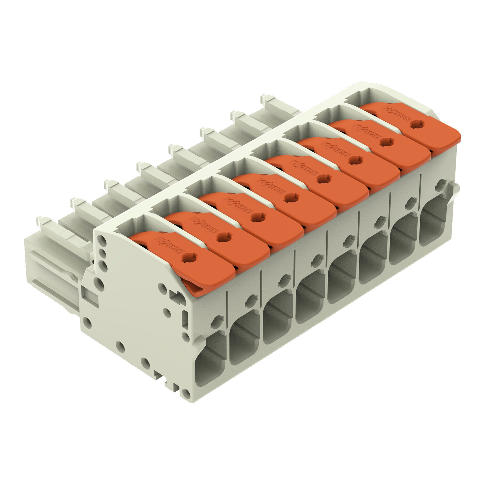831-1108 Lever 1-Conductor Female Connector, 1 kV, 41 A, 20 to 8 AWG Wire, 8 Poles