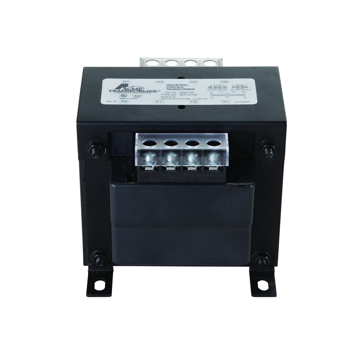 AE120350 Control Transformer, 230/460/575 V Primary, 95/115 V Secondary, 350 VA Power Rating, 50/60 Hz, 1 Phase