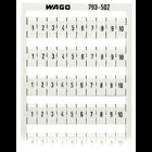 WMB marking card; as card; MARKED; 1 ... 10 (10x); not stretchable; Horizontal marking; snap-on type; white