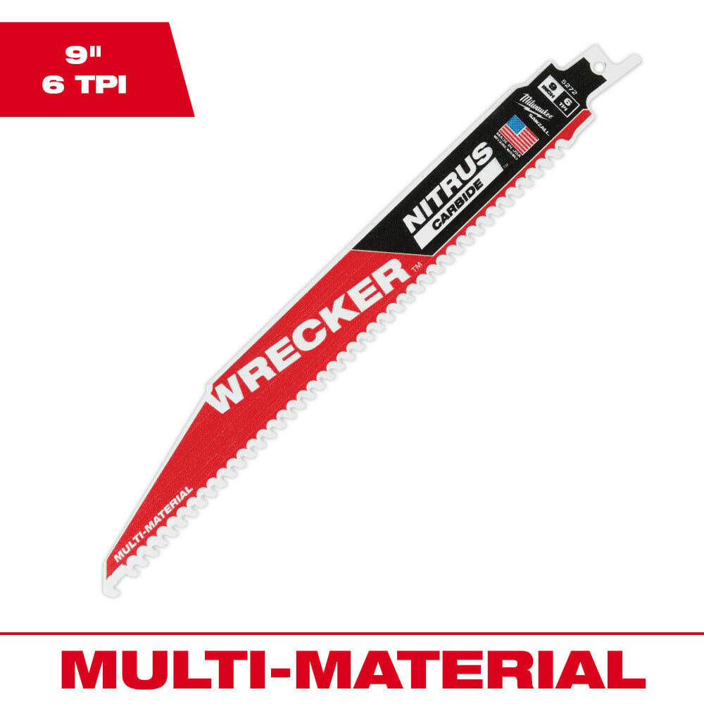 48-00-5272 SAWZALL 27-Teeth Multi Material Cutting Blade, 9 in L x 8.75 in W, 6 TPI, Universal Tang