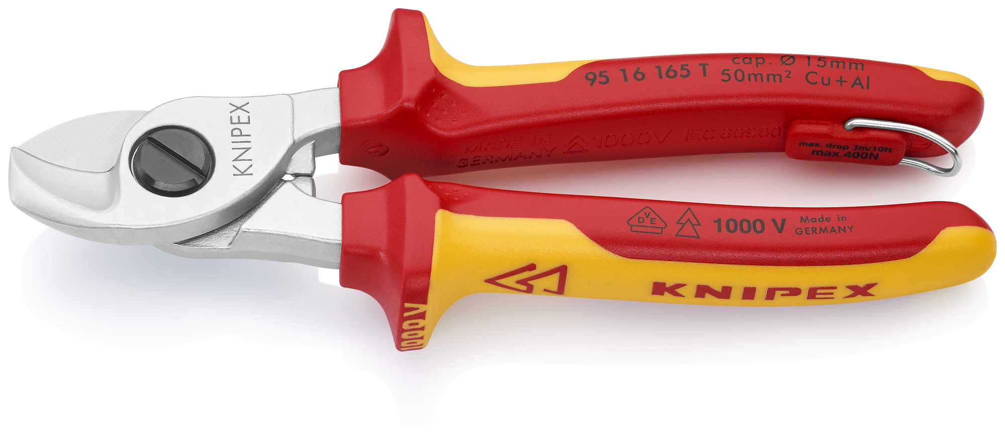 Cable Shears-1000V Insulated, Tethered Attachment, 6 1/2 in.