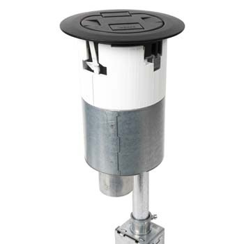 4ATCP4RBK Evolution 4AT Pre-Wired Recessed Poke-Through Assembly With Surface Style Cover, 4 in Hole, 2 Gangs, 5-1/2 in Cover, 24.5 cu-in Capacity, Plastic/Steel
