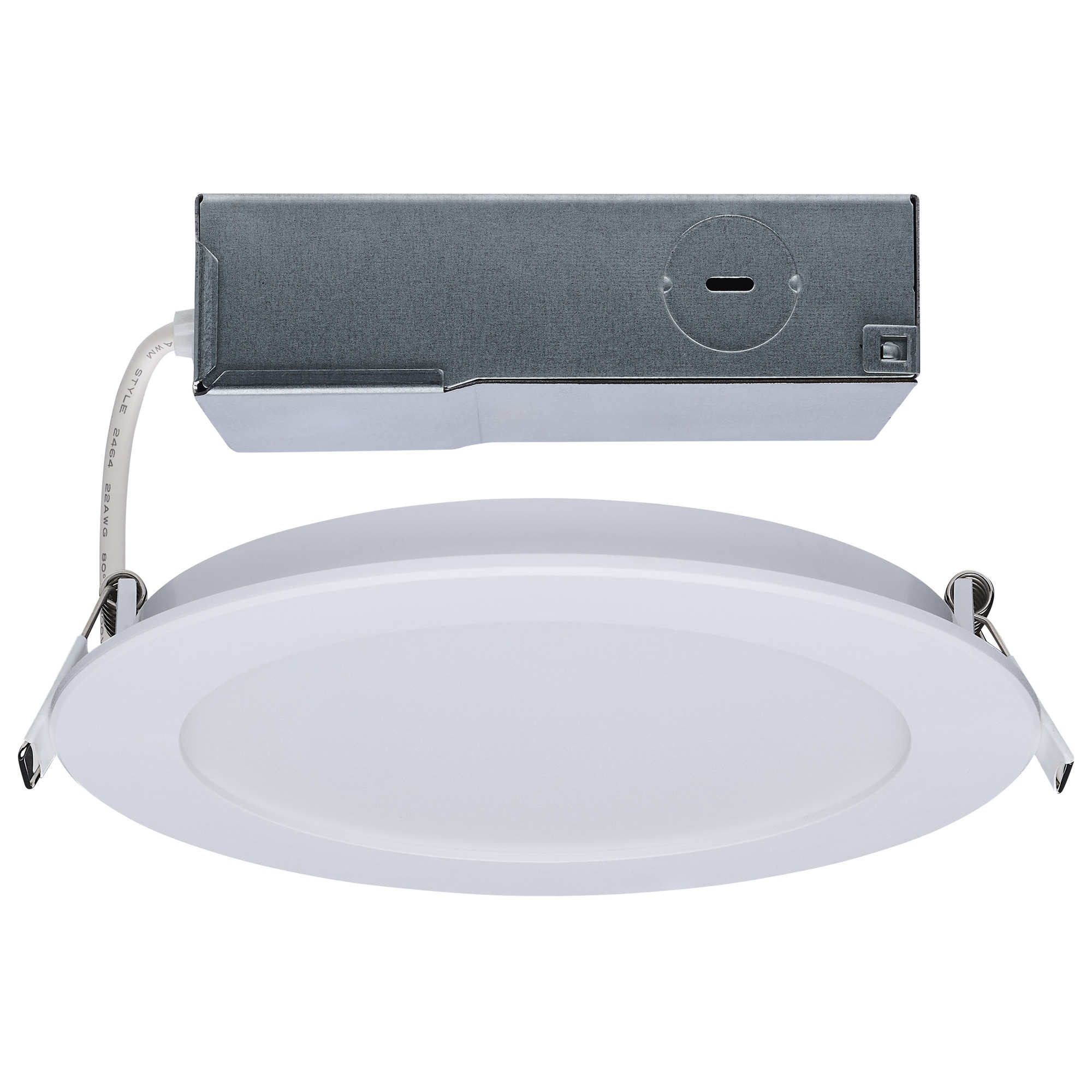 11 Watt LED Direct Wire Performer Series Downlight - Remote Driver - 6 Inch - 27K/3K/35K/4K/5K CCT Selectable - Round - Flat Face - White Finish