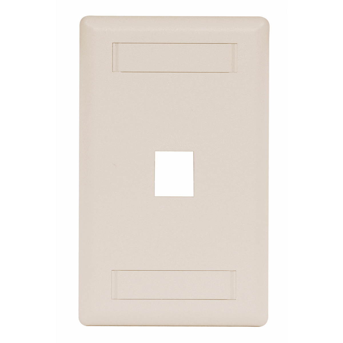 IFP11LA Molded Rear Load Standard Keystone Faceplate With Label Field, 1 Gang, 1 Port, Data/Video/Voice Module, Fastened Mount, ABS