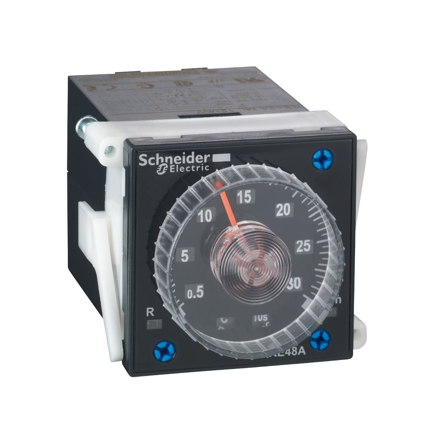 RE48AMH13MW Zelio Electronic Timing Relay, 0.02 s to 300 hr Setting, 250 V AC, 8 Pin, 2CO 2 Form C SPDT Contact
