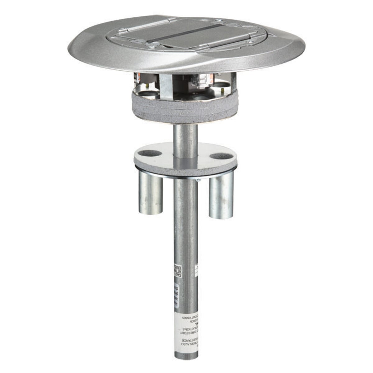 S1PT4X4AL 1-Piece Flush Standard Sized Poke-Through Assembled Unit, 4 in Hole, 8 in Dia x 0.55 in THK Cover, 300 lb Capacity, Composite