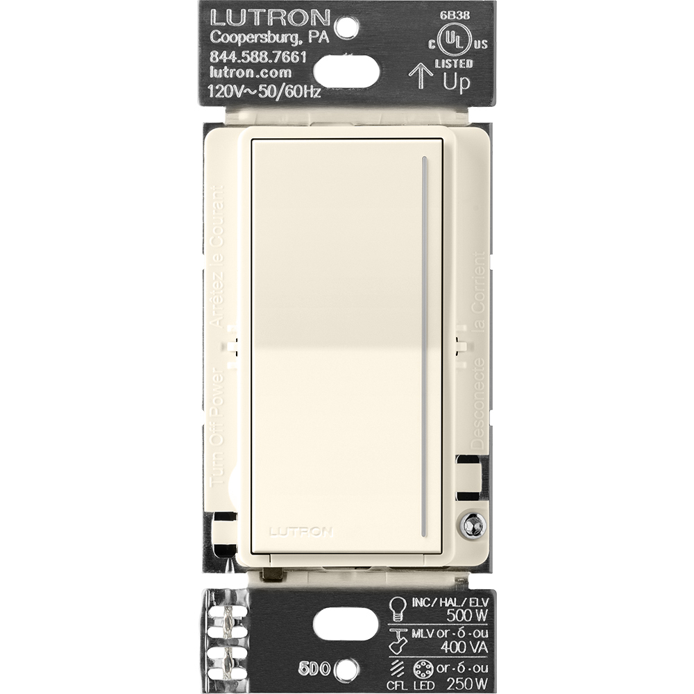 RRST-PRO-N-BI Sunnata RF PRO LED+ Touch Dimmer for RA3 Systems, Phase Selectable, LED/ ELV/ MLV, Neutral Required, 120V, Biscuit