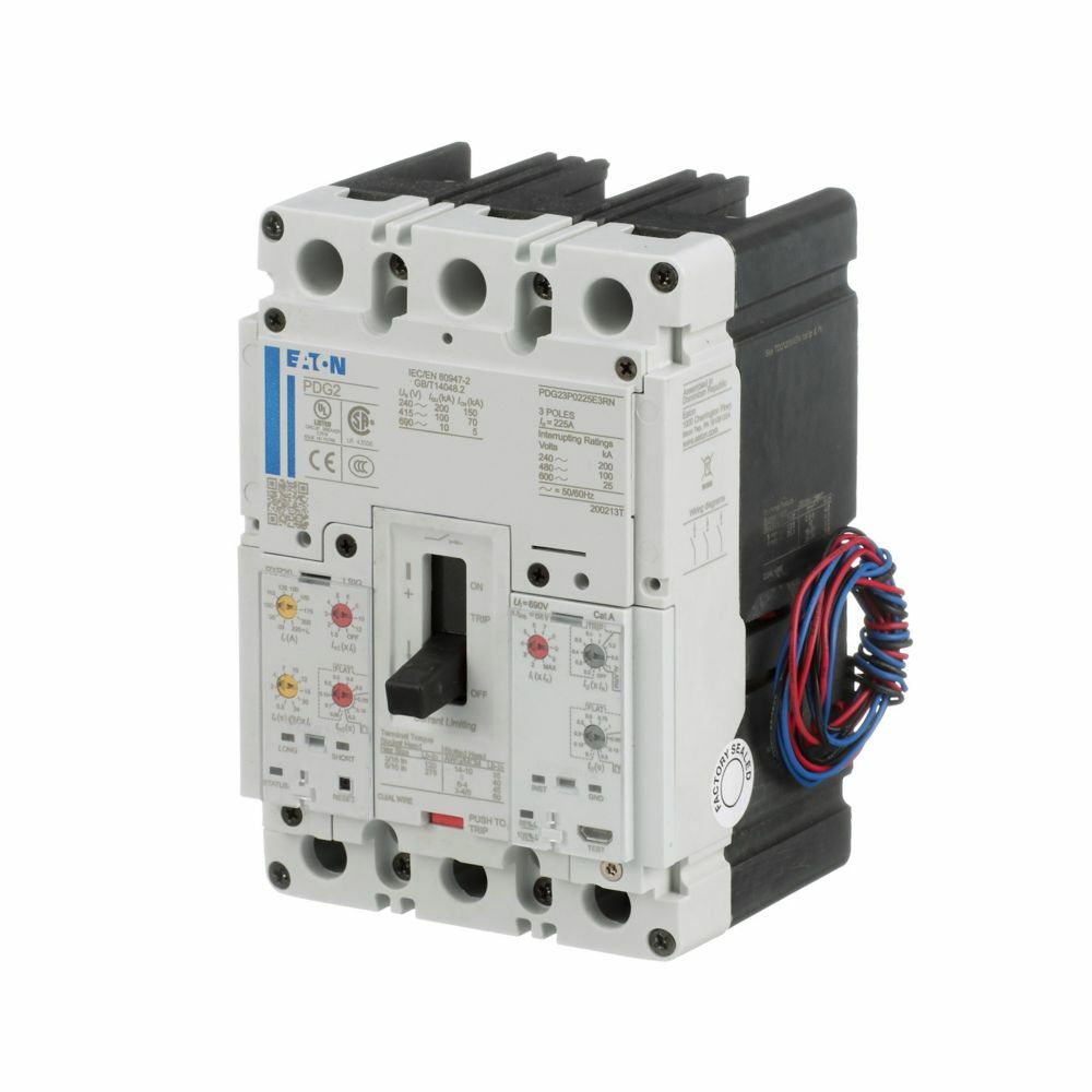 PDG23M0225E3RJ PDG2 PD2 Global Ratings, 600 V AC, 225 A, 65 kA interrupt, 3 poles, Electronic Trip trip
