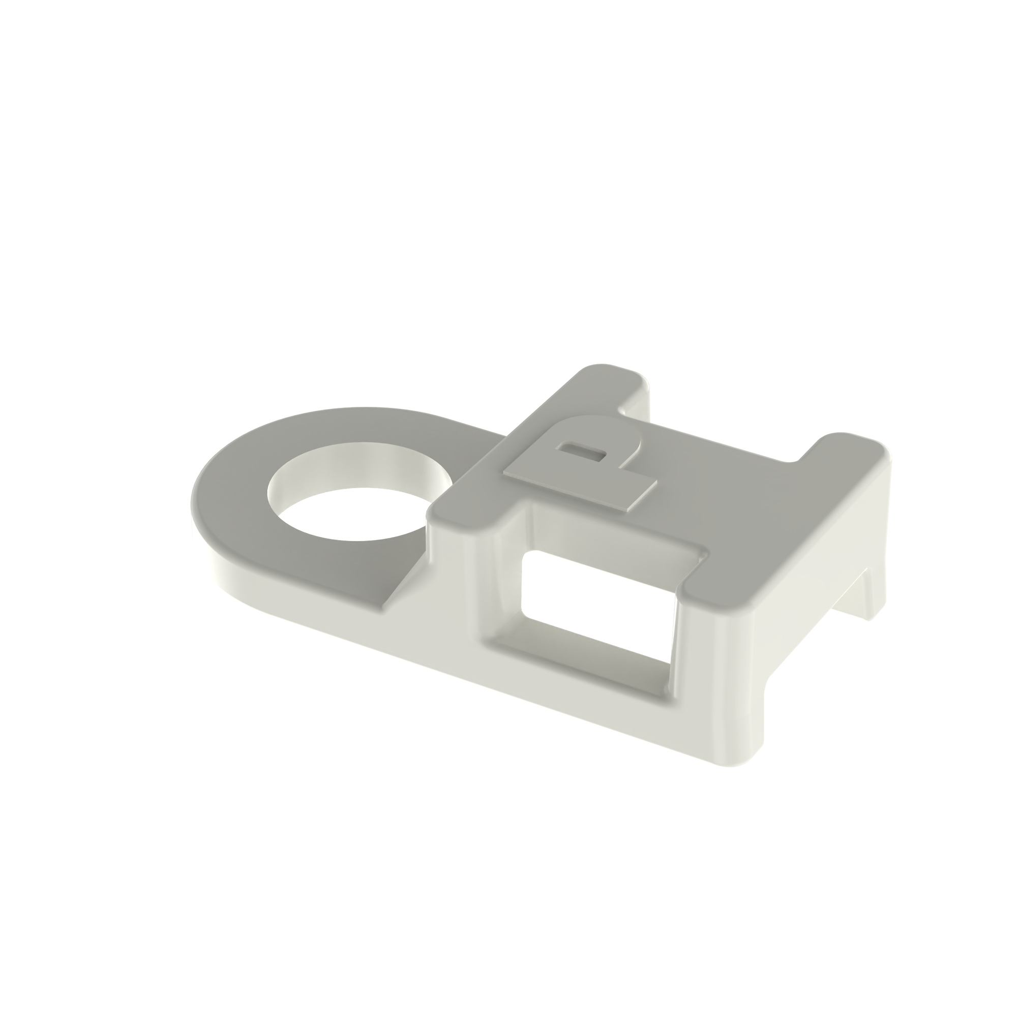 TA1S8-C Low Profile Cable Tie Mount, 4-Way, Threaded Mount, 0.188 in W Tie, Nylon 6.6/Polyamide, Natural