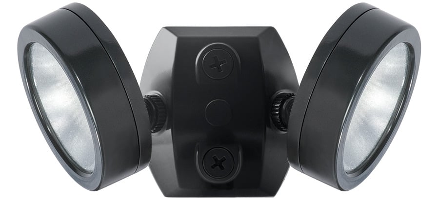 LES2X13 2-Head Floodlight, (2) LED Lamp, 27 W Fixture, 120 V AC, Bronze Housing