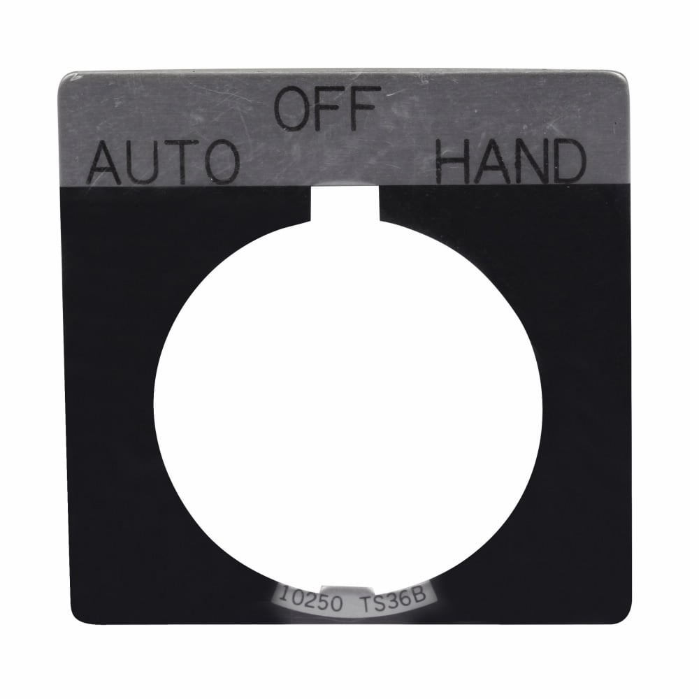 10250TS49 10250T 3-Position Standard Legend Plate, 0.1 in H x 1.7 in W, Square Plate, Aluminum, Black Field