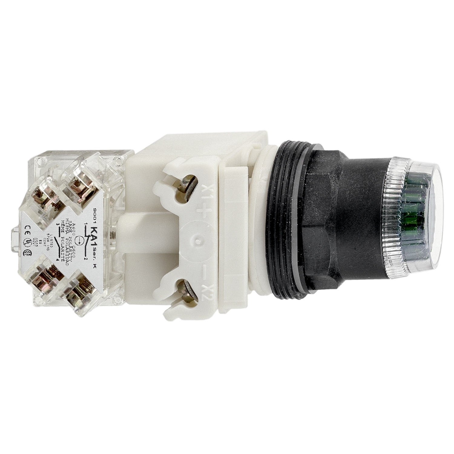 9001SK1L35LGG Harmony Heavy Duty Illuminated Standard Type SK Pushbutton Operator, 1.18 in, SPDT Contact, Flush Operator, Momentary Contact, Green