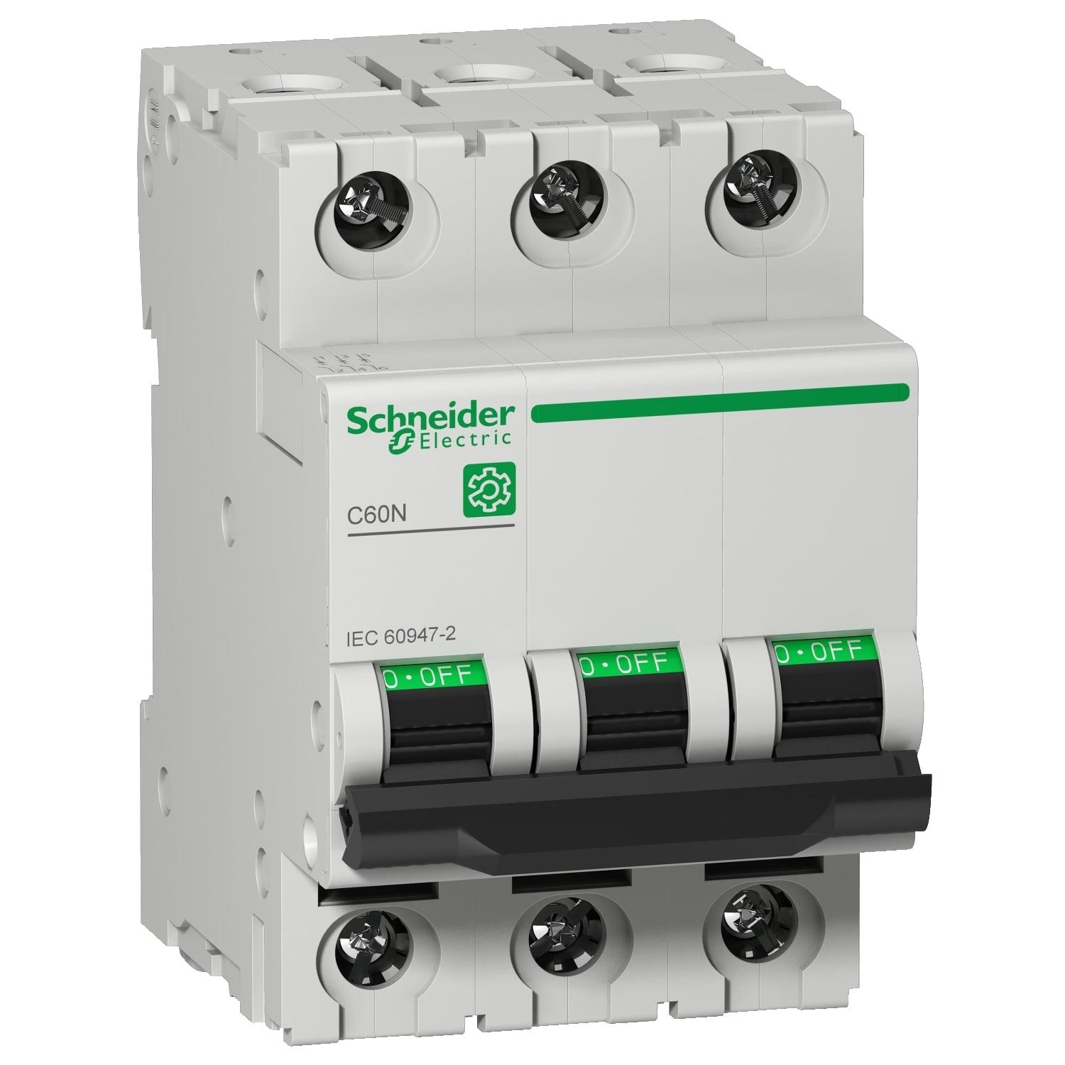 M9F11316 C60N Miniature Circuit Breaker, 240/415 V AC, 16 A, 10 kA Interrupt, 3 Poles, Thermal Magnetic Trip