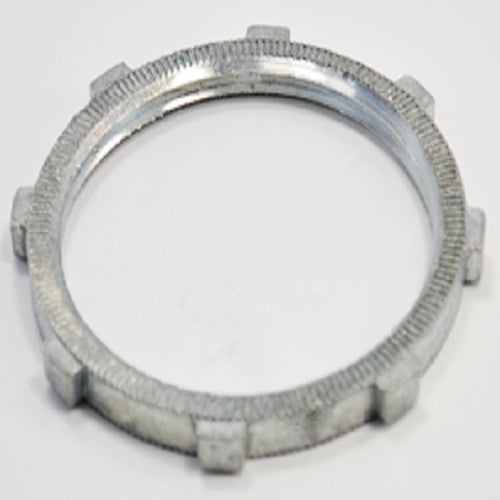 107-DC Bridgeport Conduit Locknut, 2-1/2 in, For Use With Rigid Conduit, Die Cast Zinc, Ball Burnished/Mirror Smooth