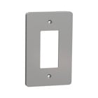 Cover frame, X Series, 1 gang, screw fixed, mid sized plus, gray, matte finish