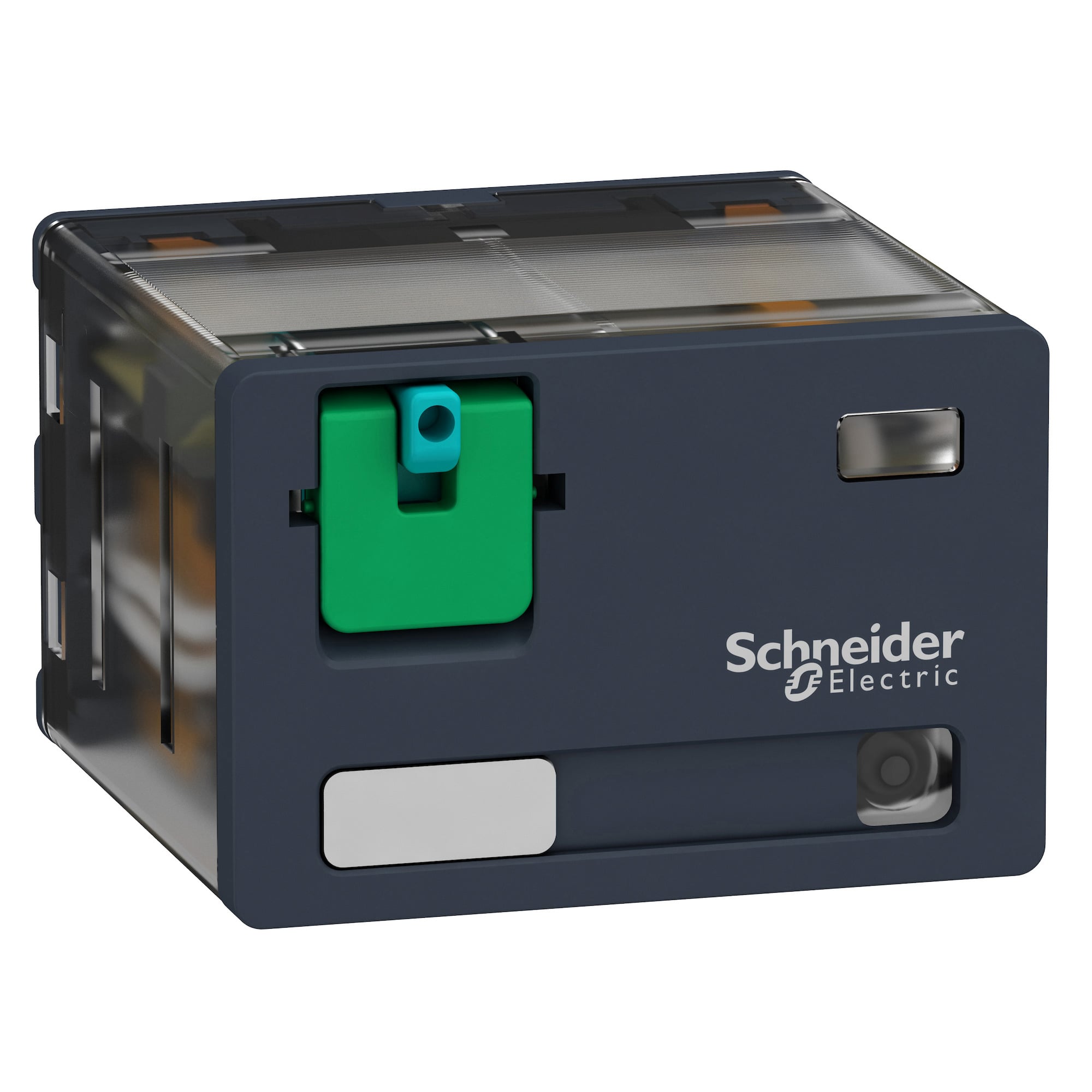 RPM42JD Zelio Power Relay With Adapter, Lockable Test Button and LED, 15 A, 4NO-4NC 4 Form C 4PDT Contact, 12 V DC V Coil