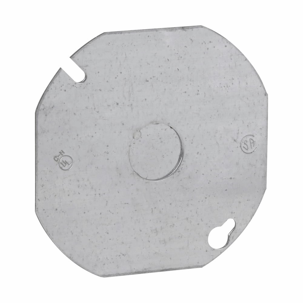 TP328 Thepitt Box Cover, 4 in Dia, 4 in L x 4 in W x 0.6 in D, Flat Cover, Steel
