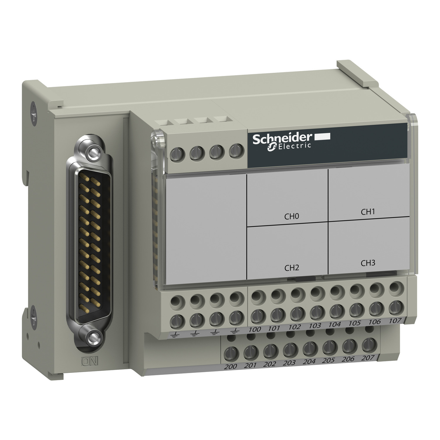 ABE7CPA412 Advantys Telefast 25-Way SUB-D Connection Sub-Base, Screw Wire Clamp, Direct Connection of 4-Thermocouples with Cold Junction Compensation Function