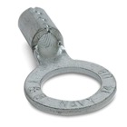 Non-Insulated Large Brazed Seam Ring Terminal, Length 1.16 Inches, Width .48 Inches, Bolt Hole 1/4 Inch, Wire Range #4 AWG, Copper, Tin Plated, 200 Pack