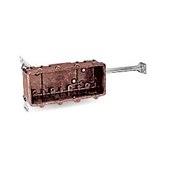7074-BH Carlon Non-Metallic Bracket Outlet Box With High Clamp, Phenolic, 48 cu-in Capacity, 4 Gangs