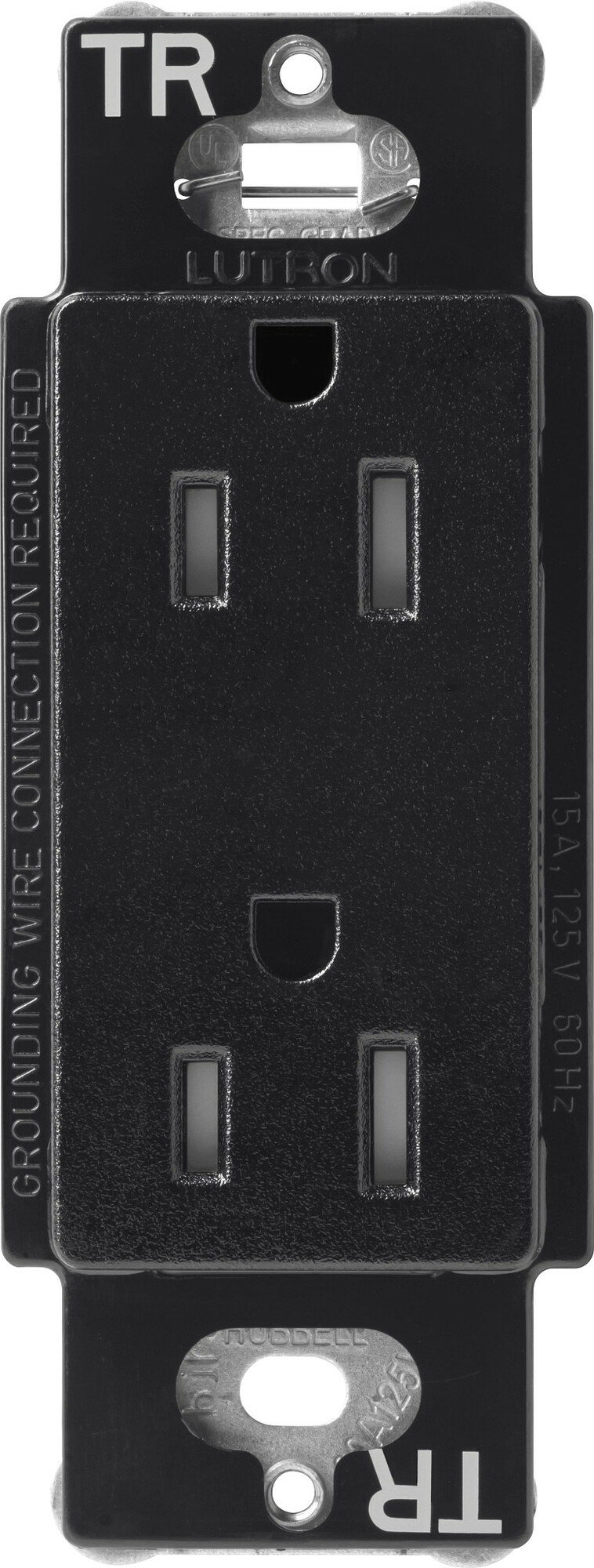 SCRS-15-TR-MN Claro Tamper-Resistant Duplex Receptacle, Decorator-Style Outlet, 15 Amp, Satin, Midnight