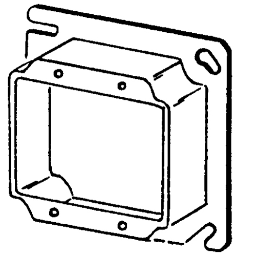 8469A Raised Square Box Cover, 4 in L x 4 in W x 1 in D, Steel
