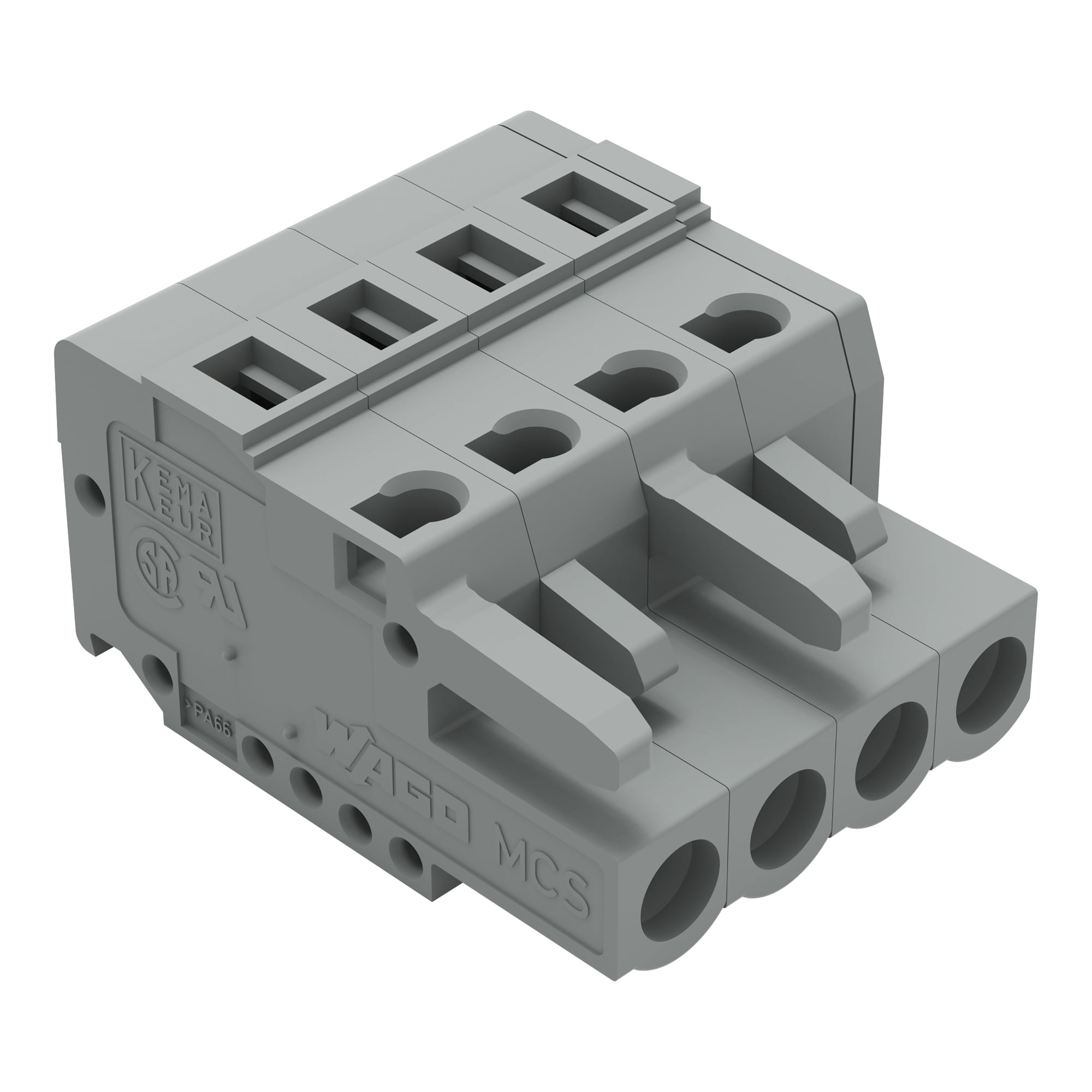 231-104/026-000 Operating Tool 1-Conductor Female Connector, 630 V, 16 A, 28 to 12 AWG Wire, 4 Poles