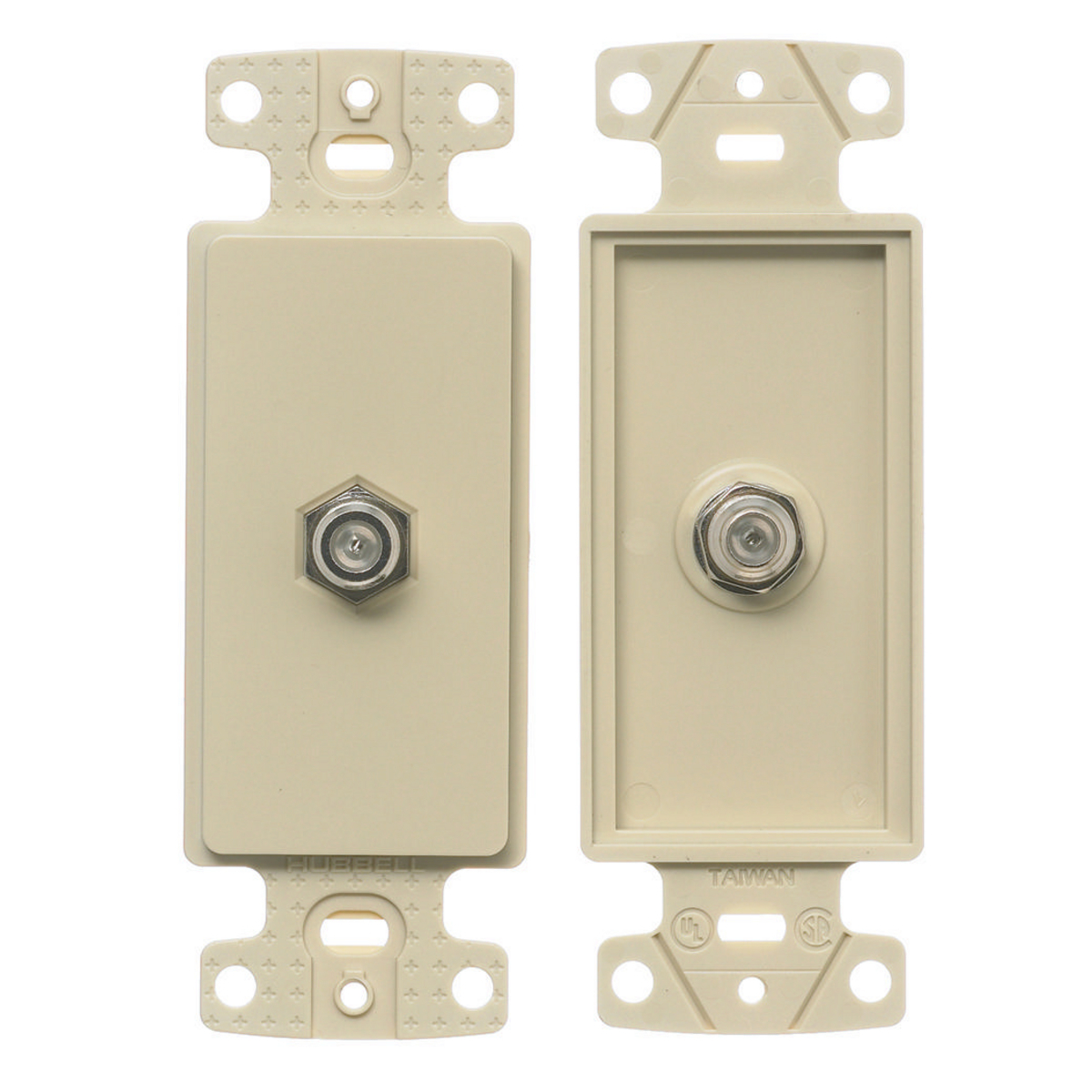 NS780I 1-Gang Decorator Standard Molded-In Plate With F-Coax Connector, Female Connection, Wall Mount