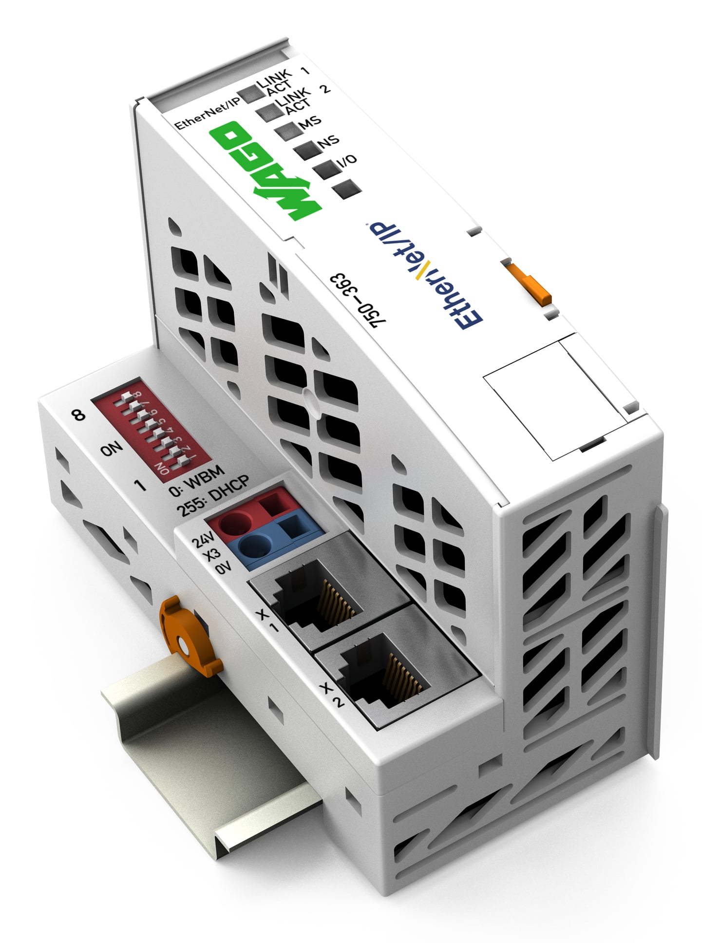 750-363 4th Generation Fieldbus Coupler, 3.811 in H x 1.949 in W x 2.831 in D, Polycarbonate/Polyamide 6.6
