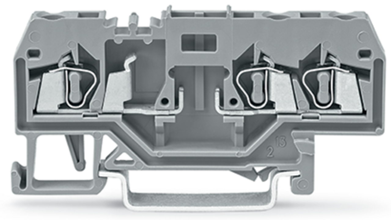 280-610 Operating Tool Conductor Terminal Block, 400 V, 28 to 12 AWG Wire, 2 Poles, DIN Rail Mount